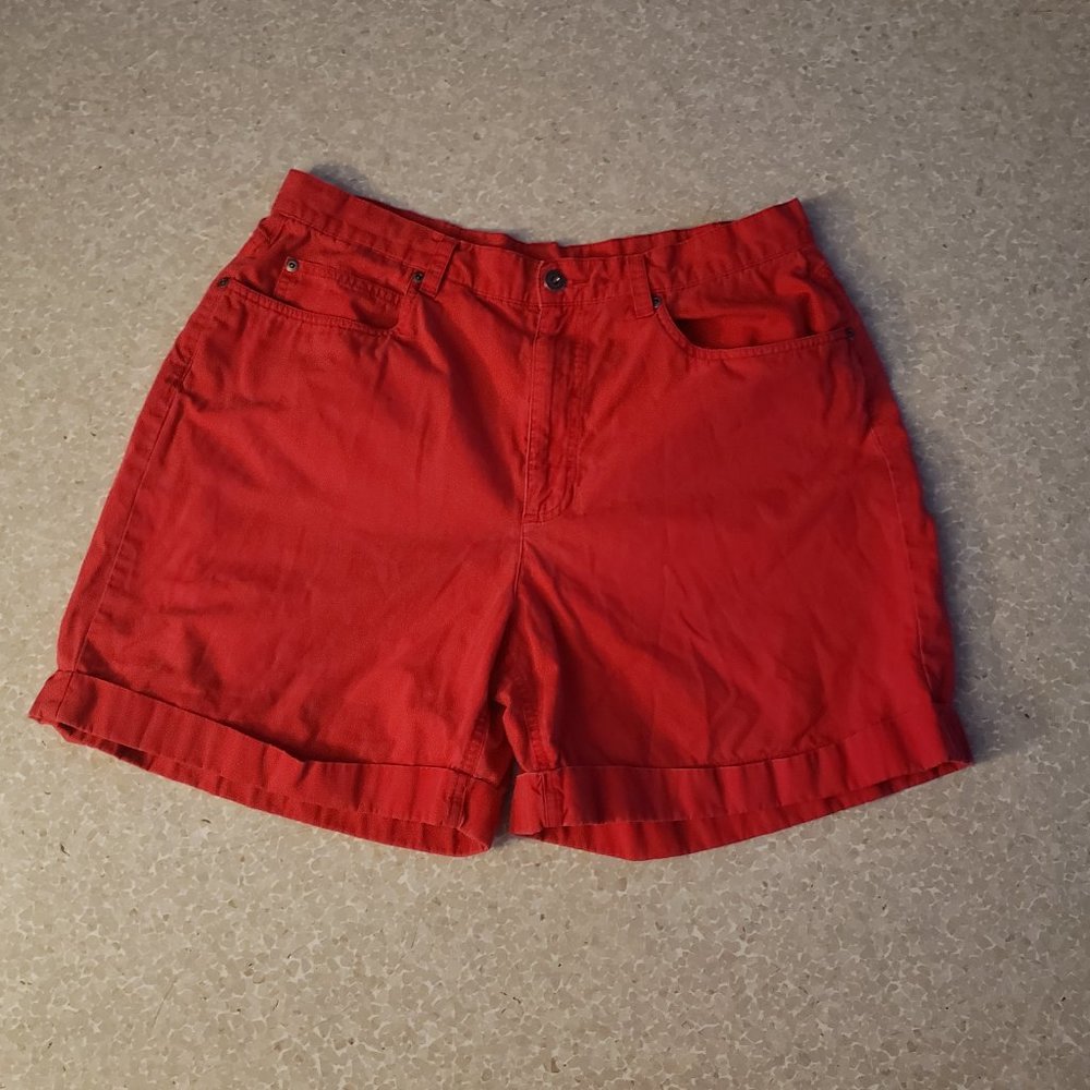 LIZ CLAIBORNE red jean shorts sz 16 woman
